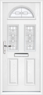 Lothian Aquarius red composite front door with toplight